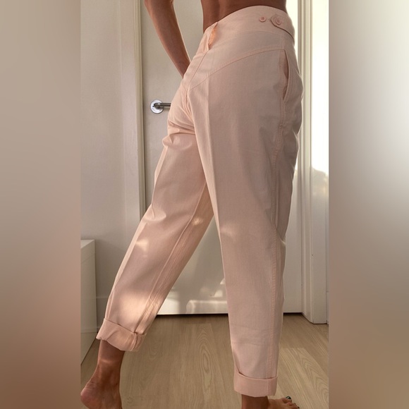 VINTAGE pristine cotton convertible V-back 80’s peach colour pants size M - Picture 11 of 13